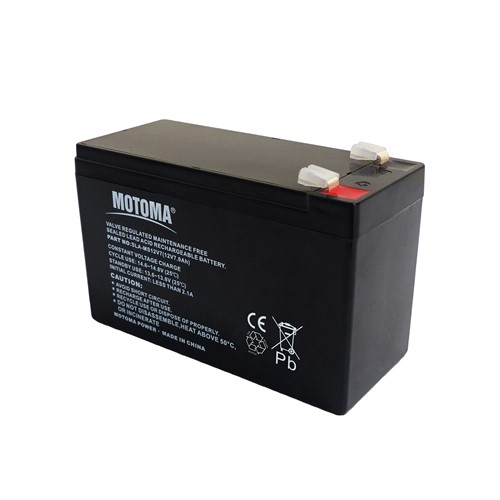 [T:Description]

Introducing the 12V 7Ah Sealed Lead acid VRLA Battery, the perfect battery for a variety of applications. This professional-grade battery offers superior performance and is designed for maximum reliability. With a maximum discharge current of 105A, it is ideal for use in alarm systems (fire and security), children&#39;s electric cars and toys, RV applications, portable lighting, motorcycle starting, motorised ducks, camping, consumer devices, power tools, agricultural, torches, kontiki, UPS, back-up power supplies, and medical equipment. 
[BR]
[BR]
The ABS (UL94-HB) case supports a wide temperature range of -20c to +50c, and the low self-discharge performance allows the battery to operate optimally for extended periods of time. Each battery comes with a 12-month original manufacturers quality and performance guarantee. 
[BR]
[BR]
Get the power you need with the 12V 7Ah Sealed Lead acid VRLA Battery.

[T:Tech Specs]
Nominal voltage: 12V 7Ah
[BR]
Type: VRLA Battery
[BR]
Dimensions: 151mm (L) x 65mm (W) x 94mm (H)
[BR]
Terminals: F1 Tab Terminals (4.75mm QC Type)
[BR]
Weight: 2.0KG
[BR]
Additional: ABS (UL94-HB) case, 105A maximum discharge current, -20c to +50c operating temperature range, Safety approvals: IEC60896-21/22, JIS C8704, YD/T799, BS6290:4, GB/T 19638, UL1989.
[T:Uses:]
[UL]- Home Alarms - Security Systems - Backup Power - Toys - Agricultural - Kontiki/Long Line Fishing - Camping - Consumer Devices - Tools -Torches[/UL]