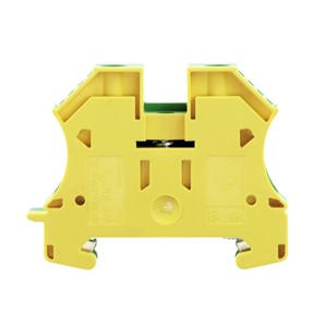 WPE16N PE Terminal, 2 x screw connection, 16mm2 (6-14AWG) wire range, 1920A rating, green/yellowcolour, TS-35, Wemid UL94V-0 material