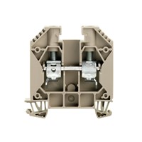 WDU16 Feed through terminal block, screw connection, dark beige V-0 Wemid, 2 connection,1000V 76A rating, 16mm2 maximum wire gauge