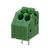 2-Way Push-in PCB mount single level terminal block, 3.5mm pitch, 16-28AWG wire gauge range,300V 6A rating (UL/cUL), IEC, UL, cUL, VDE safety approvals