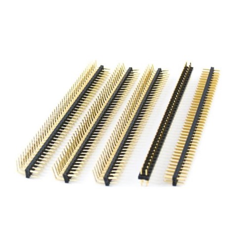 24-Pin Vertical mount, dual row, 2.54mm pitch PCB header, 8.1mm top pin length, 3.1mm bottom pinlength, UL94V-0 PBT black insulator, gold flash pins, 3.0A current rating