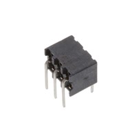 6-pin Dual row female right angle receptacle connector, 2.00mm pitch, 30u&quot; gold plated pins,black LCP housing, UL94V-0, 2-amp current rating, -40c to +125c operating temperature range