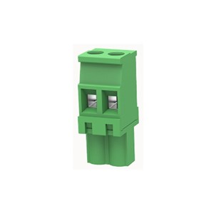 2-Way Pluggable terminal block, 5.08mm pin pitch, vertical mount, screw connection, M3 screwthread, 15A 300V rated (UL), 12-28AWG wire gauge range, polyamide PA66 green insulator UL94V-0,CSA/UL/VDE safety approvals 2-Way Pluggable terminal block, 5.08mm pin pitch, vertical mount, screw connection, M3 screwthread, 15A 300V rated (UL), 12-28AWG wire gauge range, polyamide PA66 green insulator UL94V-0,CSA/UL/VDE safety approvals