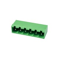 5-way PCB Mount terminal block connector, 5mm pitch, right angle, 630V 18A rating, tin-patedcopper alloy pins, UL94V-0