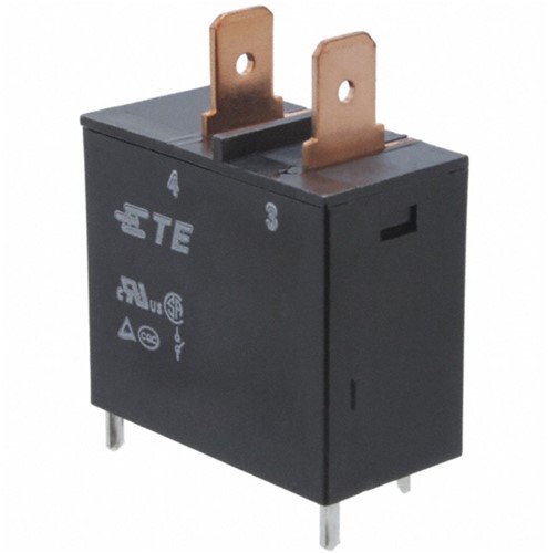 24VDC 25A 277VAC General purpose power relay, SPST, 1FORMA, PCB mount, vertical 6.3mm QC tabs
