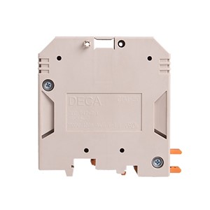 DIN Rail mounting terminal block, screw connection, 1000V 150A rating, 16mm2 to 50mm2 wirecross section range, M6 screw thread, beige PA66 UL94V-0 insulating body