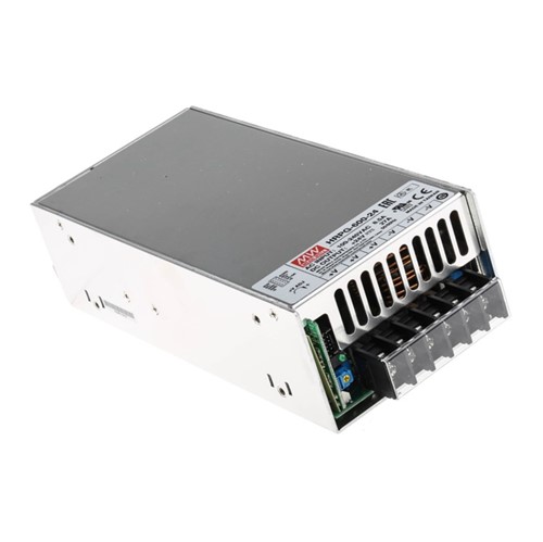 24VDC 648W Enclosed frame switching power supply with PFC function (PF &gt;0.93), highreliability long life design, 27A, 85-264VAC input voltage, 88% efficiency, short circuit / over-load/ over-voltage / over-temperature protection, 105%-135% overload rating, -40c to +70c operatingtemperature range, fan cooled, 5 year warranty