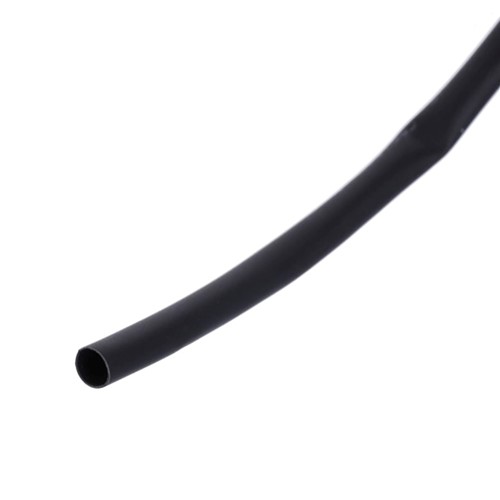 4.5mm ID Black heatshrink tubing, non-adhesive, 3:1 shrink ration, 1.5mm ID recovered, 0.6mm wallthickness, +70c to +120c shrink temperature range, polyolefin, halogen free