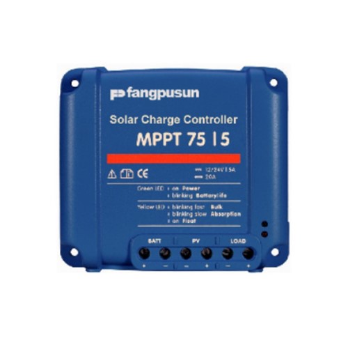 5A 12V/24V 70W/135W MPPT Controller, programmable via VE.Direct cable connection, IP22, 75V maximumPV open circuit voltage, 98% efficient, conventional battery management mode (set byfactory) - no jumper fitted, low voltage disconnect 10.5V and reconnect at 12.0V, 100mm x113mm x 38.5mm enclosure