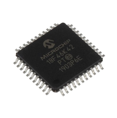 PIC18 Series high performance, low power microcontroller, 64kB flash memory, 1kB EEPROM,4kB SRAM, 36 I/O pins, 35 channel 12-bit A/D converter, 2 x comparator, UART, i2C, SMD TQFP-44package