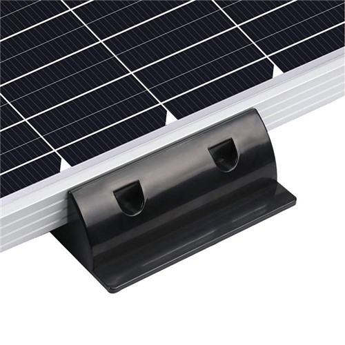 Solar panel mounting bracket set. Very high quality UV resistant ABS plastic brackets (black),simple installation process. Set includes:

4 x Corner brackets

2 x Side brackets

1 x Cable gland junction box

Installation does not require drilling into the surface the solar panel is mounted to. This methodpreserves the roof of your trailer, caravan or motorhome.