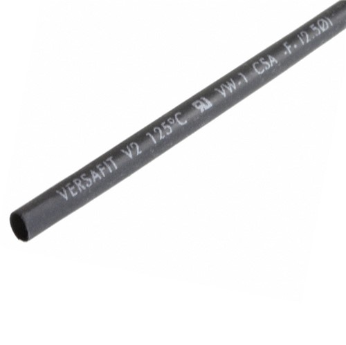 3.1mm ID Black heatshrink tubing, flame retardant, non-adhesive, 2:1 shrink ration, 1.27mm IDrecovered, 0.43mm wall thickness, +90c full recovery temperature, crosslinked polyolefin,UL/CSA safety approvals, SOLD PER METRE